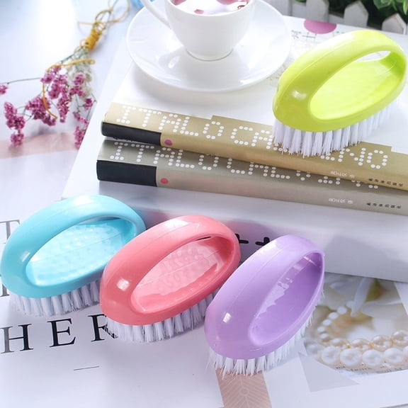 MORESEC under $5 4Pcs Colorful Cleaning Brush, Colorful Egg Shaped Cleaning Brush Multi-Purpose Brush, Shoe Brush for Sneakers Cleaning, Laundry Brush for Stains Removal