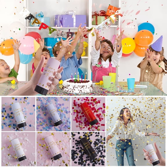 MORESEC under $5 6Pcs Party Confetti Cannon,Birthday Wedding Celebration Confetti Poppers, Handheld Twist Action Colorful Paper Streamer Tubes, Safe Indoor Outdoor Use for Parties Events Graduation