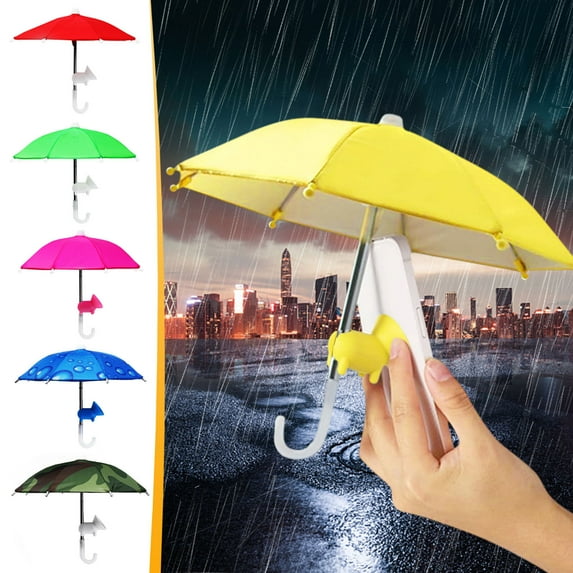 MORESEC under $5 6Pcs Phone Sunshade Umbrella,Mini Sunshade Umbrella with Suction Cup Stand for Mobile Phones, Protects from Sun and Rain During Outdoor Use, Polyester Fabric with Strong Suction