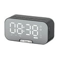thumbnail image 1 of MORESEC under $5 Bluetooth Alarm ClockSmart Mirror Display Device with FM Radio and Temperature Readout, Elderly Friendly Speaker with Wireless Charging Stand, 1 of 9