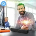 thumbnail image 1 of MORESEC under $5 Bluetooth SoundbarWireless Dual Speaker Soundbar with Diaphragm Drivers, 10W Powerful Bass Audio System for TV Computer Desktop, 12 Hour Playtime, AUX Cable Connection, 1 of 9