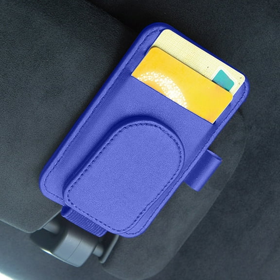 MORESEC under $5 Car Visor Eyeglasses Clip, Leather Eyeglasses Clip for Car Sun Visor, Multi-Function Holder for Sunglasses & Business Cards, Easy Clamp Installation & Compact Design
