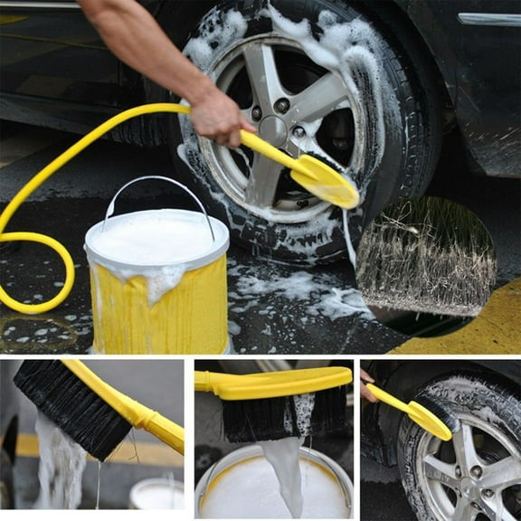 MORESEC under $5 Car Wash BrushWater Flow Control Car Cleaning Brush with On-Off Switch, Soft Bristles for Safe Paint Protection, High Pressure Water Spray for Efficient Washing