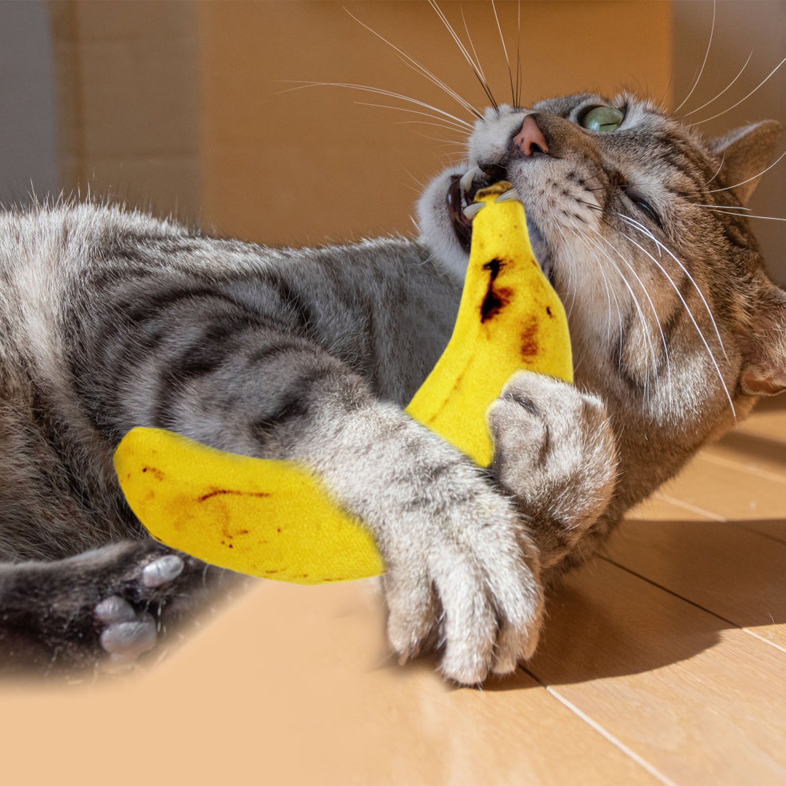 View of MORESEC under $5 Catnip Banana Toy, Soft Fabric Filled with Catnip for ...