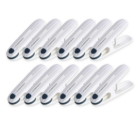 MORESEC under $5 Clothes Drying Clips12-Pack Seamless Windproof Clothes Drying Clips, Plastic Laundry Pins for Hanging Garments on Line, Household Clothespins, No Marks Left on Fabric