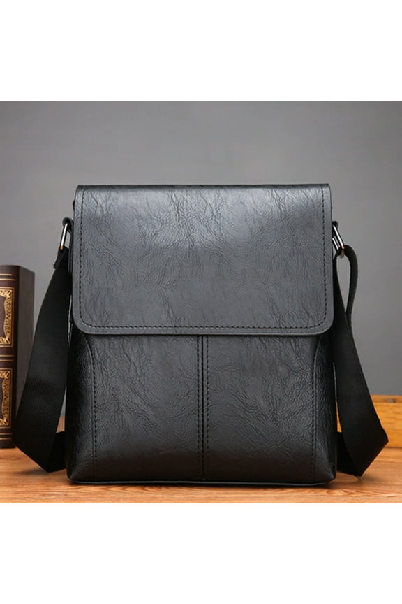 under $5 Crossbody Bag, Textured Leather Crossbody Bag for Men, Adjustable Strap Casual Shoulder Bag, Lightweight Travel Office Messenger Bag, Spacious Multi-Pocket Everyday Carry