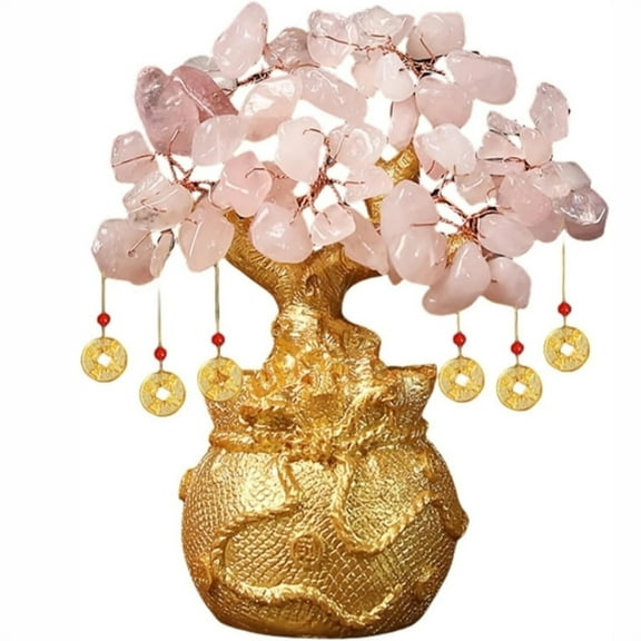 MORESEC under $5 Crystal Money Tree, Crystal Money Tree Feng Shui Decor, Citrine Wealth Success Bonsai, Home Office Good Luck Ornament, Attract Prosperity Crystal Tree, Spiritual Decorative Gift