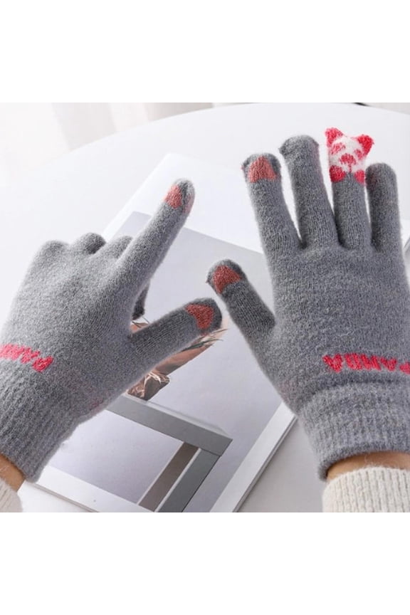 under $5 Cute Fleece-Lined Thick Winter Gloves, Cute Panda Gloves, Fleece Lined Winter Gloves, Touchscreen Phone Gloves,KidsTeen Unisex Gloves, Cold Weather Windproof Gloves