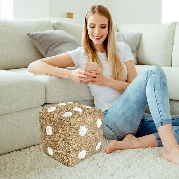 MORESEC under $5 Dice Pillow, Cube Shaped Plush Dice Pillow with Embroidered Dots, Soft for Cuddling or Decor, Fun Toy and Gift for Kids and Adults, Suitable for Sofa, Chair or Bed