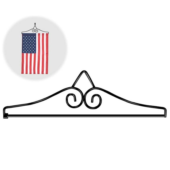 MORESEC under $5 Garden Flag Hanger, Garden Flag Wall Hanger,Wrought Iron Flagpole Bracket,Outdoor Flag Display Holder,Small Banner Hanger for Garden,Wall Mount Flag Stand