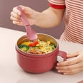thumbnail image 1 of MORESEC under $5 Instant Noodles Bowl, Stainless Steel Instant Noodles Bowl, Large Capacity Lunch Box for Office Study, Heat Insulation Handled Soup Bowl, Microwave Safe Bento Container for Meal Prep, 1 of 6