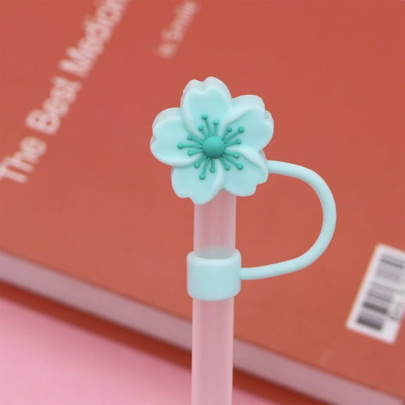 MORESEC under $5 Large Straw CoverSilicone Splash Proof Straw Topper, Cute Flower Design for 10mm Diameter Straws, Reusable and Dishwasher Safe, Food Grade Material