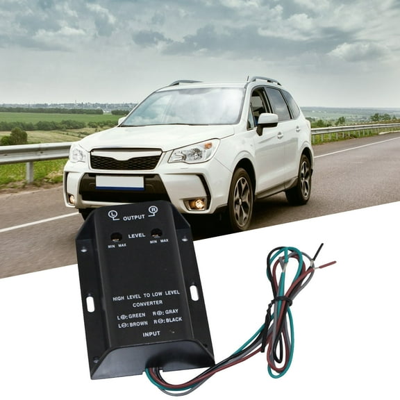 MORESEC under $5 Line Output ConverterRegulable Amplifier Add-On Module for Car Stereo, Converts High-Level Speaker Wire to Output for Subwoofers and Amps