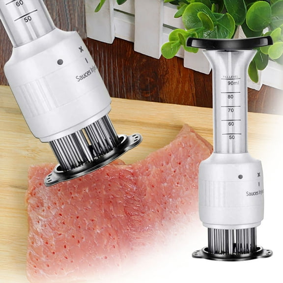 MORESEC under $5 Meat Tenderizer Injector, 2 in 1 Meat Tenderizer Injector, Seasoning Marinade Injection Needle, Brining Flavor Enhancer Tool, Professional Kitchen Meat Prep Gadget