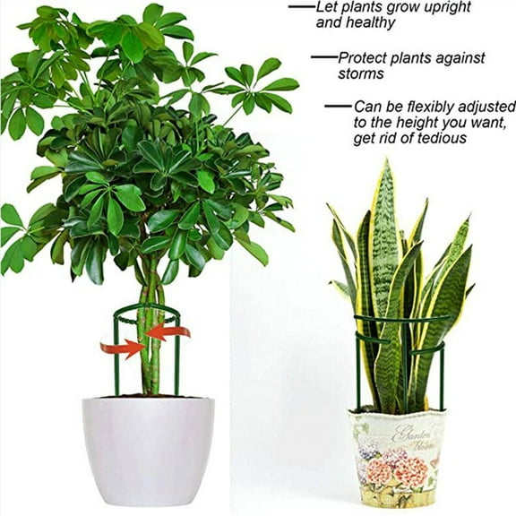 MORESEC under $5 Plant Support Net, 6 Piece Plant Support Cage, Half Circle Trellis Climbing Net, Garden Cucumber Tomato Stake, Potted Flower Vine Frame, Adjustable Grow Plant Stand