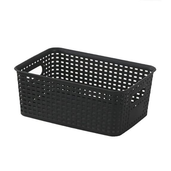 MORESEC under $5 Plastic Storage Basket, Plastic Hollow Woven Storage Basket, Open Top Organizer for Shelf Drawer, Multipurpose Storage Bin forToysBooks, Ventilated Design