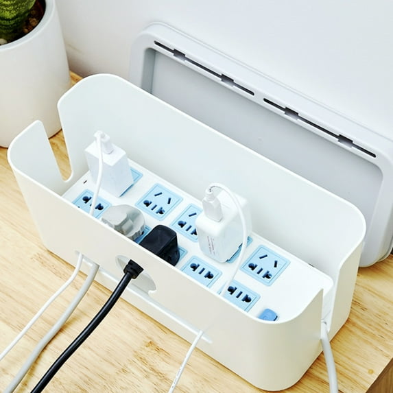 MORESEC under $5 Power Strip Box, Multifunctional Power Strip Storage Box,Cable Management Socket Organizer,Home Electrical Cord Organizer Box,Neat Power Strip Cover,Desk Cable Organizer Box