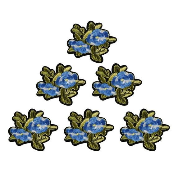 MORESEC under $5 Rose Embroidery PatchesSet of 6 Iron On Sew On Fabric Appliques for DIY Crafts and Clothing Customization, Embroidered Floral Design for Personalizing Apparel and Accessories
