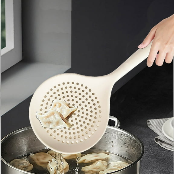 MORESEC under $5 Silicone Slotted SpoonLong Handle Silicone Slotted Spoon for Cooking, Strain Pasta, Vegetables, Food Grade Heat Resistant, Easy to Clean