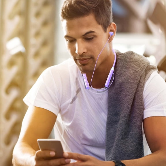 MORESEC under $5 Sports Bluetooth HeadsetNeckband Wireless Earbuds with 15H Playtime, Bluetooth 5.2 for Running, Gym, Workout, IPX Sweat Resistant, Magnetic Earbuds, Built-in Mic for Calls