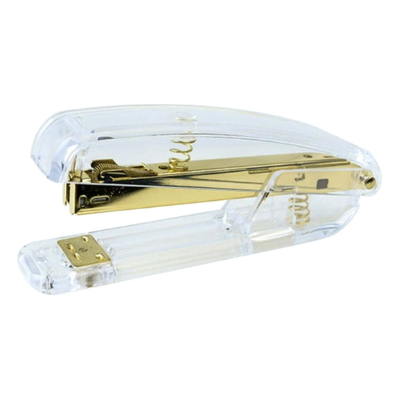 MORESEC under $5 Transparent Stapler, Stylish Transparent Binding Machine for Office and Student Use, Can Bind Up to 8 Sheets, Durable Plastic Construction for Reports, Papers, and Documents