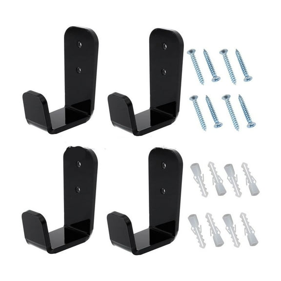 MORESEC under $5 Wall Mount Stick HolderWall Mount Stick Holder for Hockey Ski Poles Fishing Rods, Acrylic Display Rack with 4 Slots, Space Saving Storage, Easy Installation, Clear Design