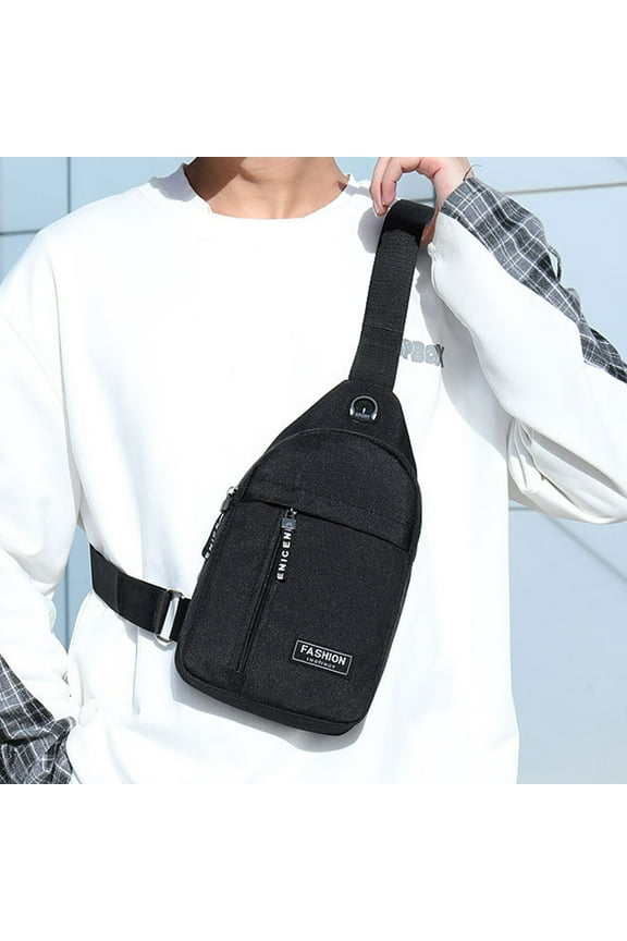 under $5 Waterproof Sling Bag, Large Capacity Crossbody Sling Bag, Water Resistant Oxford Cloth Chest Bag, Travel Outdoor Sports Bag, Adjustable Shoulder Strap Daypack, Multi Pocket Carry Bag