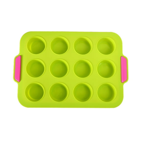 MORESEC Bake Perfect Muffins and Cupcakes with This Cake Pan, a 12-Cavity Non-Stick Silicone Mold for Chocolate, Pizza, and Baking Projects That Cleans Up Easily