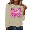 thumbnail image 1 of MORESEC Breast Cancer Shirts For Women Loose Fit Dressy for Women Long Sleeve Drop Shoulder Hoodie Pink Ribbon Print Pullover Shirts Tops Graphic Tee Tops Crew Neck Comfy Clothes Modest, 1 of 4