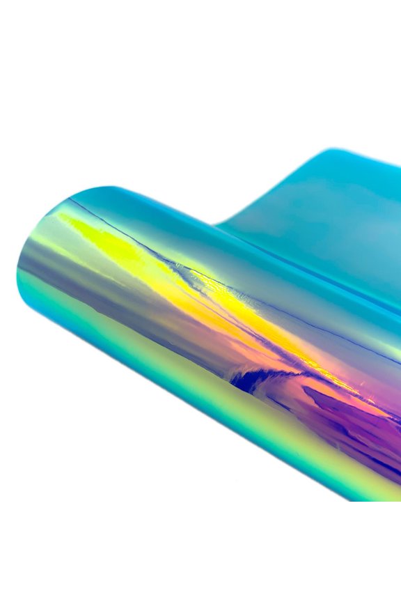 Color Changing Holographic Heat Transfer Material Sheet 30x25cm, Iridescent Iron On Vinyl for T Shirt Fabric, DIY Heat Transfer Film for Clothing Decoration