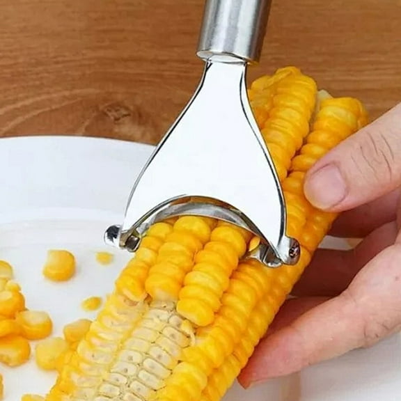 MORESEC Corn Kernel Remover Tool, Stainless Steel Corn Peeler, Corn Stripper for Fresh Corn, Corn Cob Scraper, Efficient Corn Shucker for Kitchen, Corn Harvesting Tool for Home Cooks, Corn Cutter for