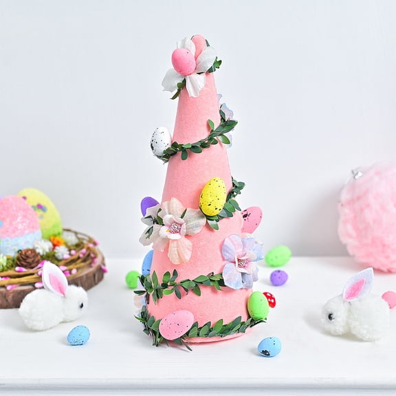 MORESEC Flocked Easter Egg Tree Centerpiece Decoration, Flocked Branches with Pastel Egg Ornaments for Tabletop Mantel Shelf Spring Home Decor, Holiday Party Table Decor and Gift Idea