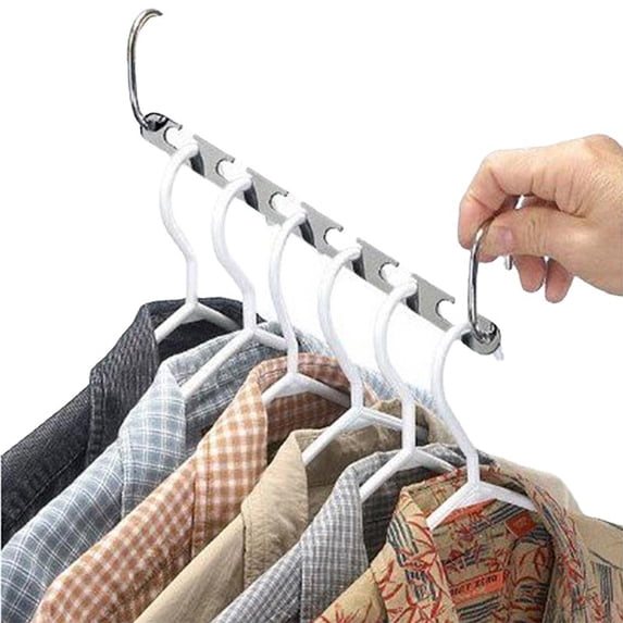 MORESEC Home 6 Tier Stackable Stainless Steel Hanger Organizer Space Saving Closet Storage Rack for Pants Shirts and Accessories easter decorations for home