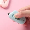 thumbnail image 1 of MORESEC Home 6x4cm Mini Portable Box Cutter Retractable Utility Knife Stainless Steel DIY Paper Cutter for Packages Letters Cardboard, 1 of 4