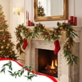thumbnail image 1 of MORESEC Home 70.8 Inch Artificial Green Pine Garland Plastic Imitation Rattan Christmas Home Dining Table Window Door Holiday Decoration Plant Home and Kitchen, 1 of 6