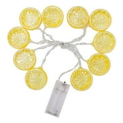 MORESEC Home Battery-Powered Lemon LED Light String 1.5m 10 Bulbs Indoor Outdoor Party Wedding Home Decor Waterproof Energy Efficient Cheerful Easy Install Room Decor