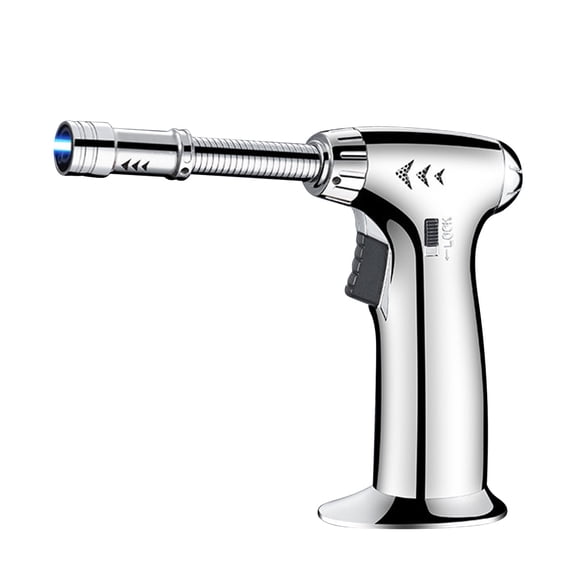 MORESEC Home Blue Flame Flexible Hose Torch Lighter 360° Inverted Use Windproof 1300°C Burner for Outdoor BBQ Baking Welding