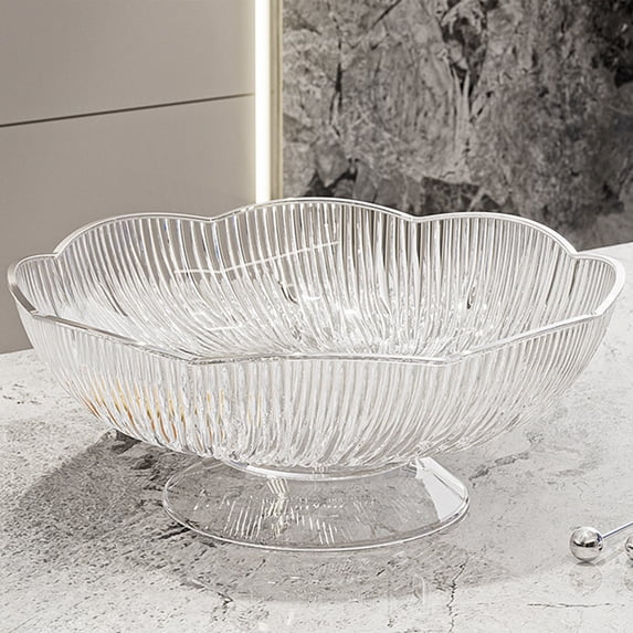MORESEC Home High Value Fruit Plates Plastic Household Candy Snack Serving Tray Detachable Base Dry Drain Durable Multipurpose Living Room Coffee Table 1pc Easter