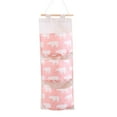 thumbnail image 1 of MORESEC Home Multifunction Fabric Hanging Storage Bag Dorm Door Rear Classification Cotton Linen Rectangle 60.5x21cm 3 Pockets Purse Phone Keys Home Organizer House Essential, 1 of 4