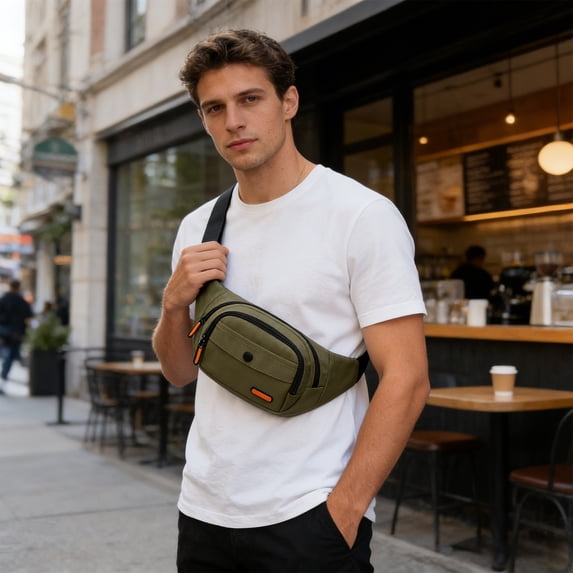 MORESEC Home Outdoor Chest Bag Crossbody Water Resistant Travel Waist Pack 7.9x5.9x2.4 Inch Lightweight Multi Pocket Hiking Cycling Commuter Backpack