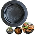 thumbnail image 1 of MORESEC Home Round Cast Iron BBQ Grill Pan Non Stick 12.6 Inch for Portable Burner Easy Clean Heavy Duty Barbecue Cooking Plate, 1 of 9