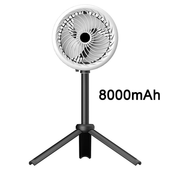 MORESEC Home Tripod Lighting Fan 3 Speeds 4000 8000mAh Detachable Stand Up or Hang Up Portable Camping Fan with Light