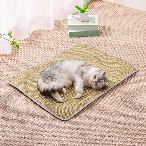 MORESEC Large Pet Cooling Mat for Dogs and Cats, XL Dog Cooling Pad Ice Mat for Summer, Kennel Floor Mat Scratch Resistant Rattan Cooler, Pet Bed Mat Indoor Outdoor Furniture Protector