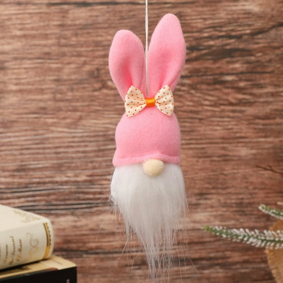 MORESEC Mini Easter Gnome Doll Pendant 15cm, Faceless Rudolph Dwarf Ornament for Home Decor, Cute Holiday Gnome Hanging for Table Shelf