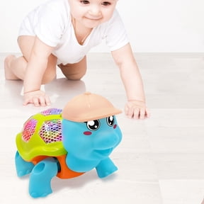 MORESEC Musical Walking Turtle Toy with Light Up Feature and Crawling Action for Interactive Play and Sensory Stimulation