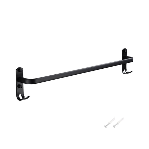 MORESEC Save Space and Add a Modern Touch to Your Bathroom with This Black Space Aluminum Towel Rack, a Double Pole Towel Rod and Bar Set for Hanging Towels Efficiently