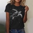 thumbnail image 1 of MORESEC Women Plus Size Graphic T-Shirts Short Sleeve Round Neck Casual Vacation Basic Tees Fashion Tops, Black 3XL, 1 of 4