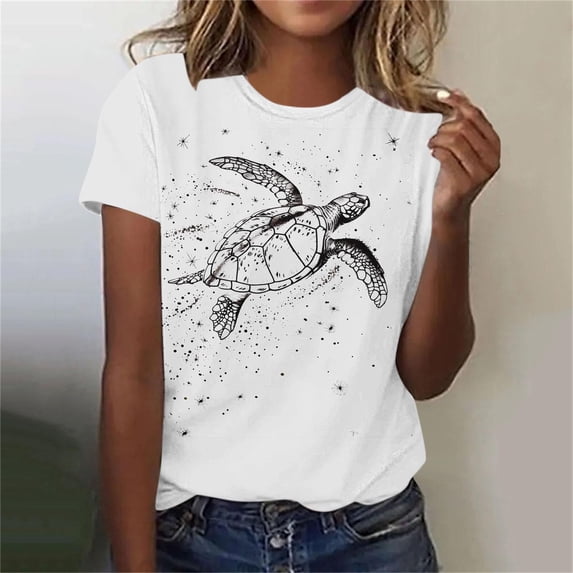 MORESEC Women Plus Size Graphic T-Shirts Short Sleeve Round Neck Casual Vacation Basic Tees Fashion Tops, White S