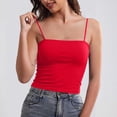 thumbnail image 1 of MORESEC Women Square Neck Sleeveless Tank Tops for Summer Casual Basic Solid Tee Shirts Cute Vacation Clothes, Red Free Size, 1 of 9
