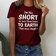 thumbnail image 1 of MORESEC Women's Plus Size T-Shirt Short Sleeve Casual Basic Tee Round Neck Solid Letter Graphic Beach Vacation Everyday Fashion Top, Wine 3XL, 1 of 8